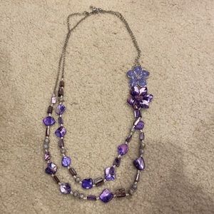 Long beaded statement necklace